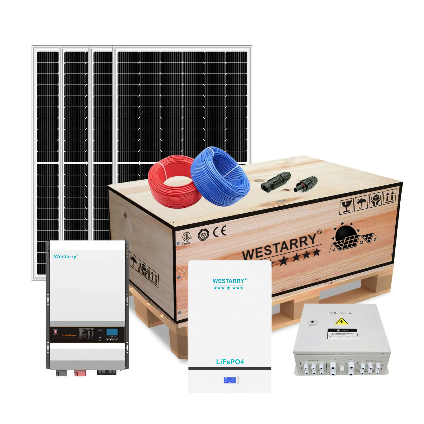 Westarry Off Grid Hybrid Solar System 12kw Battery Storage Solar Kit With Hybrid Inverter