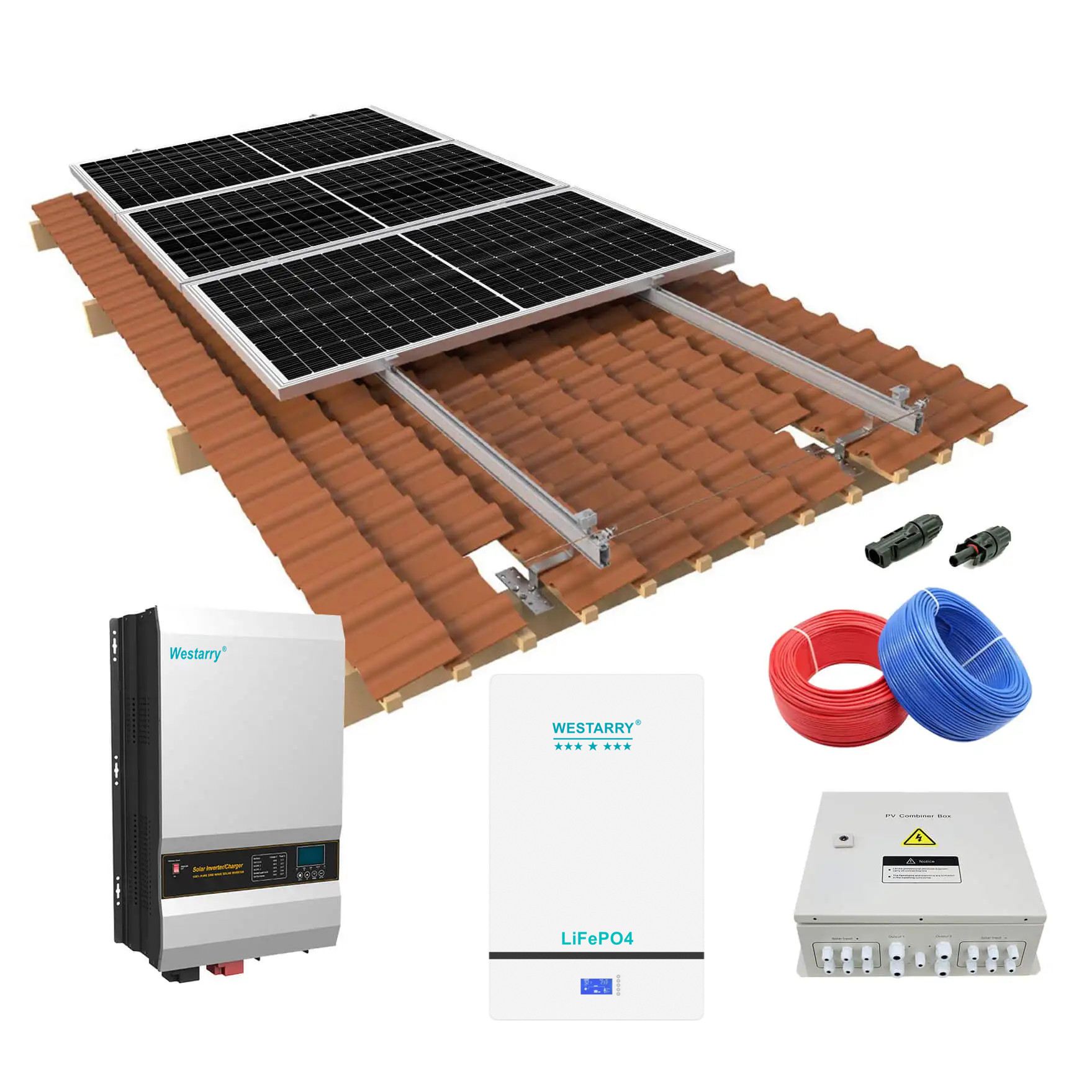 Westarry Off Grid Hybrid Solar System 12kw Battery Storage Solar Kit With Hybrid Inverter